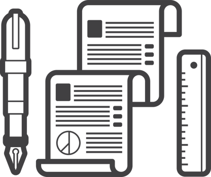 report and pen illustration in minimal style png