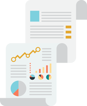 Reports and statistics illustration in minimal style png