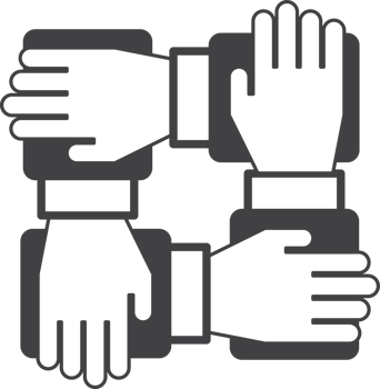 human hands and teamwork illustration in minimal style png