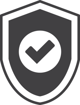 The shield and correct mark illustration in minimal style png