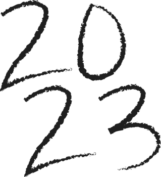 2023 Happy New Year Numeric. Grunge Brushstroke Text png