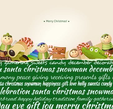 Christmas background with toys vector