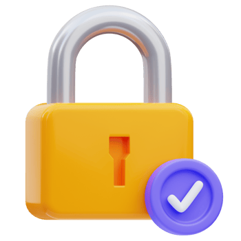 3d verified padlock cyber security icon illustration rendering png