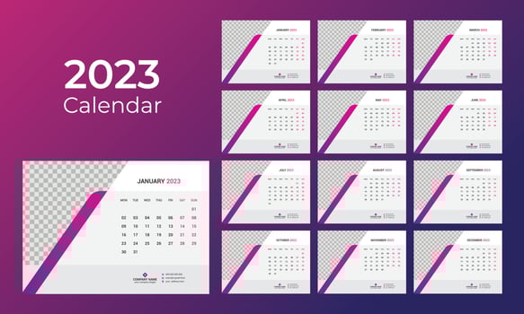 Desk Calendar 2023 vector