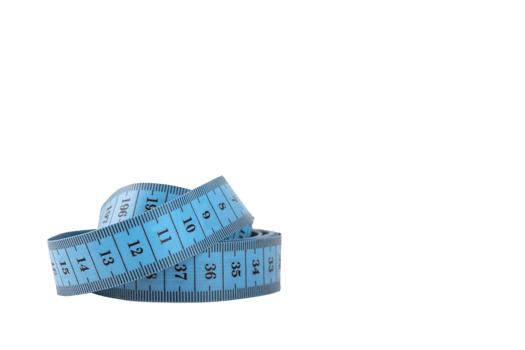 Blue measuring tape, soft ruler on a transparent background. PNG. png