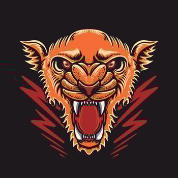 Orange Tiger Head Vector Illustration
