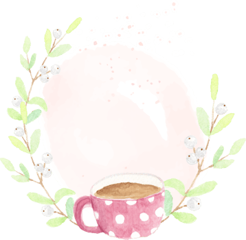 christmas hot chocolate cup with snow berry wreath frame png