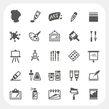 Art icons set vector