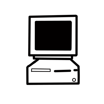 computer Retro Classic Style Hand drawn Organic Line Doodle png