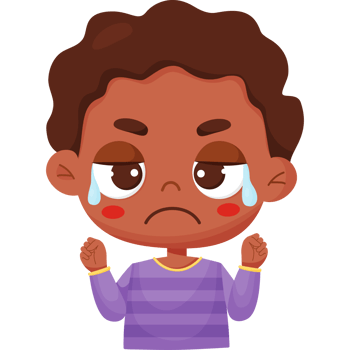 Crying black boy. Emotion face png