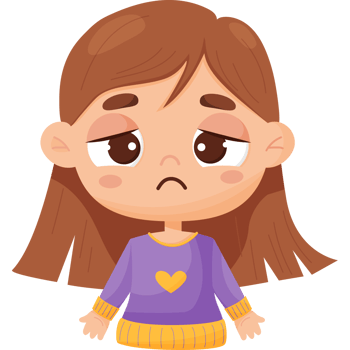 Emotion sadness and longing. girl face png