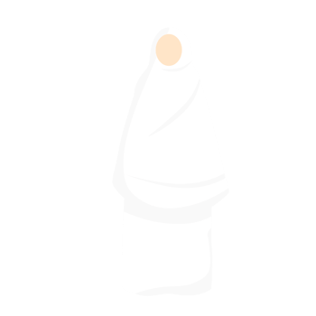 Faceless women wearing ihram png