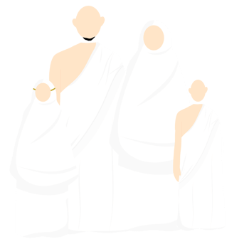 Family wearing ihram png