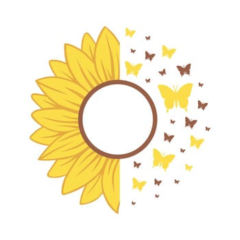 Beautiful and natural sunflower illustration vector