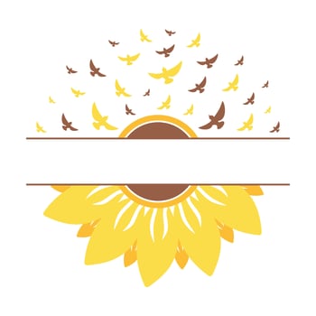 Beautiful and natural sunflower illustration vector