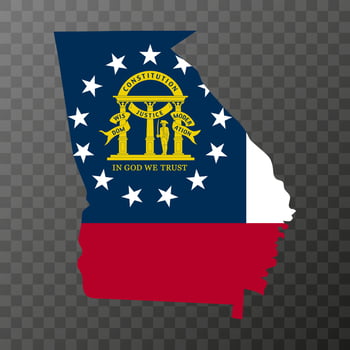 Georgia state flag. Vector illustration.