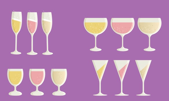 A set of different glasses. Party, Christmas. Birthday party. vector