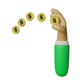 hand holding a dollar bill 3d illustration, suitable for use as an additional element in the design of templates, posters, business and finance banners png