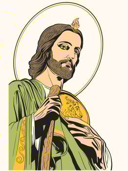 Saint Jude Thaddeus apostle of Jesus Illustration Catholic vector
