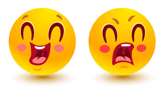 Funny and sad smiles vector