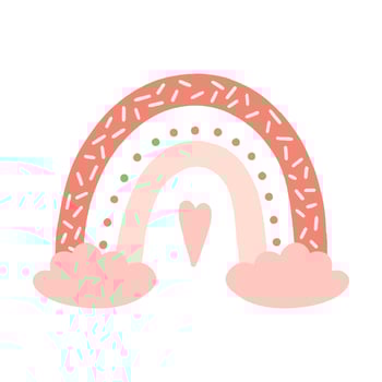 Rainbow boho pink. For decoration of childrens rooms and holidays. Vector modern style