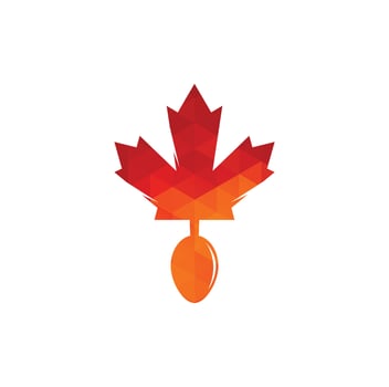 Canadian food logo concept design. Canadian food restaurant logo concept. Maple leaf and fork icon vector