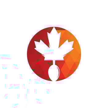 Canadian food logo concept design. Canadian food restaurant logo concept. Maple leaf and fork icon vector