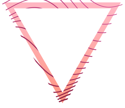 Decorative triangle frame with strokes pink color. Transparent geometric shape. png