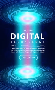 Digital big data technology futuristic blue background, cyber reactor energy bolt, abstract circuit neon wifi security, innovation future battery voltage fusion, internet network, illustration vector