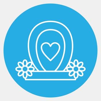 Icon tombstone. Day of the dead celebration elements. Icons in blue style. Good for prints, posters, logo, party decoration, greeting card, etc. vector
