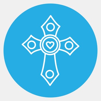 Icon cross. Day of the dead celebration elements. Icons in blue style. Good for prints, posters, logo, party decoration, greeting card, etc. vector