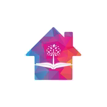 Bible church tree home shape concept logo design. Bible Cross Tree Church Logo Design vector