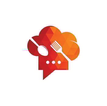 Talk chef logo design template. vector