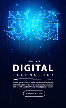 5G network wireless internet Wi-fi connection abstract background concept, Digital technology banner pink blue background binary code, abstract tech big data communication, High speed broadband vector