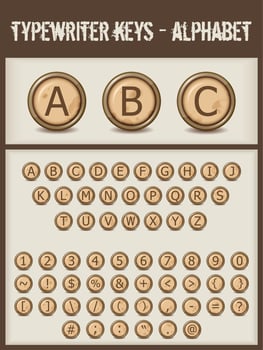 typewriter keys- alphabet vector
