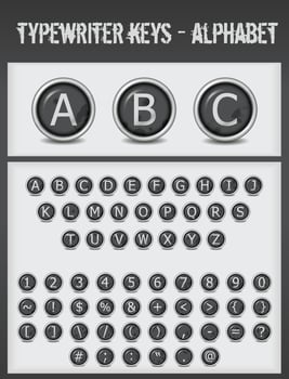 typewriter keys- alphabet vector