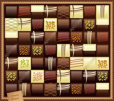 Chocolate candies - vector