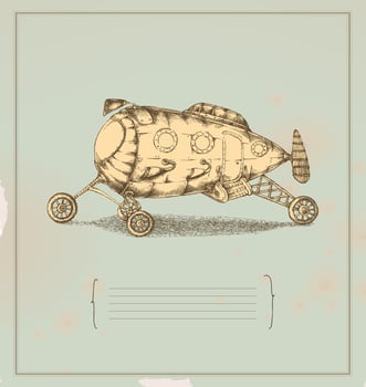 Transportation apparatus - invention - vintage drawing vector