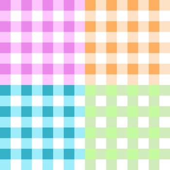 seamless plaid background Plaid fabric 4 colors For shirts, blankets, tablecloths, covers or other fashion items. Daily life and home textile printing vector