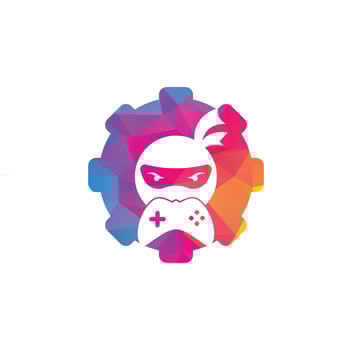 Ninja game gear shape concept logo design. Ninja Gaming Logo Images Stock Vectors. Ninja Game-pad logo design icon vector