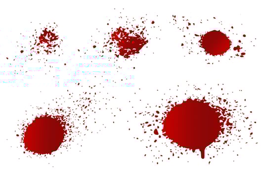 Vector set blood splashes.