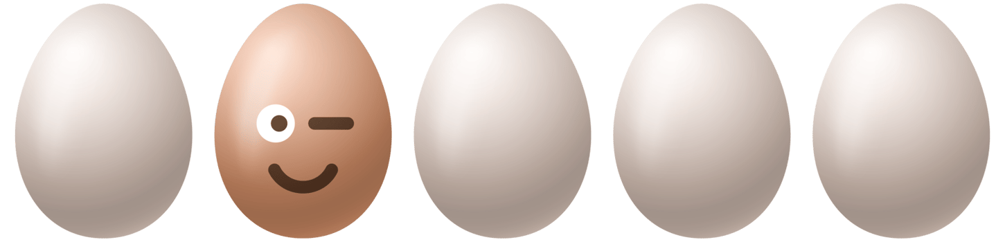 Happy Easter, easter eggs with cute smiling emoji face illustration png