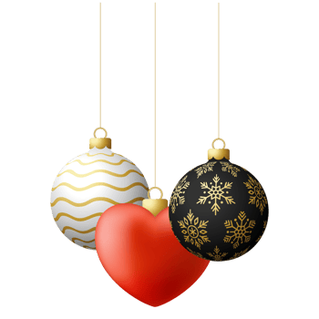 love heart christmas bauble ball png