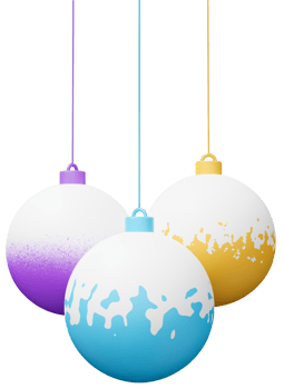 Colorful hanging christmas ball bauble 3d render png
