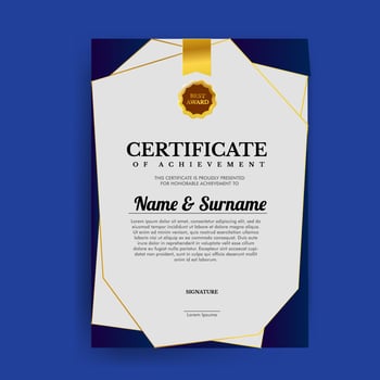 Vector illustration design Certificate Geometric for award people