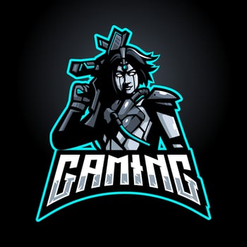 Gaming character esport mascot logo design illustration vector. Hero women holding gun vector