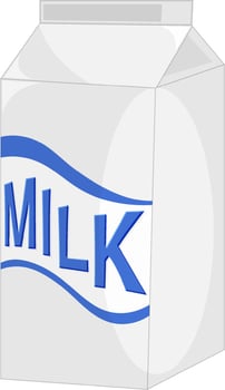 Isolated milk box in cartoon style vector