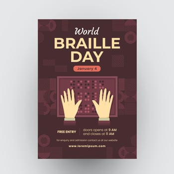 Braille Day Poster vector
