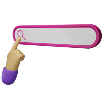 hand pointing search button 3d illustration, perfect to use as an additional element in your template, poster and banner designs png