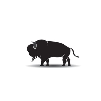 Bison logo icon vector template illustration